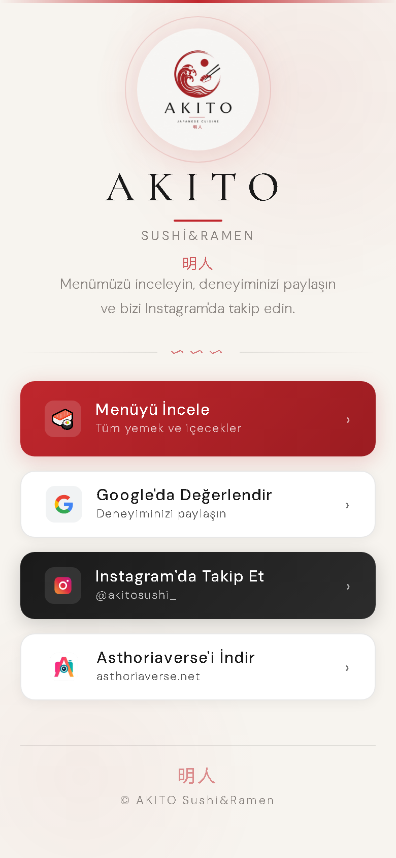 Akito Sushi & Ramen mobil dijital deneyimi